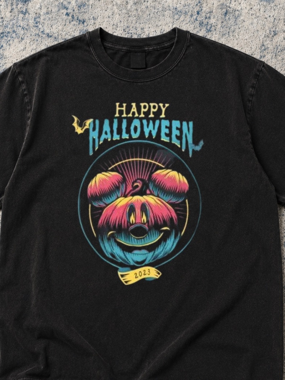 Disney Parks 2023 Happy Halloween Mickey Pumpkin Shirt